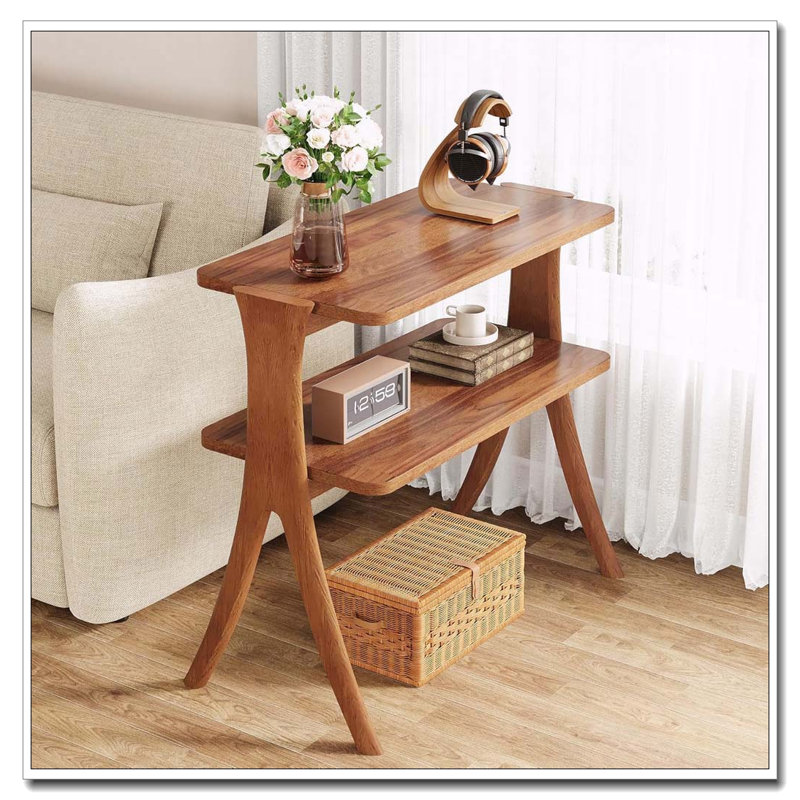Table d'appoint de ferme à 2 niveaux, Noyer