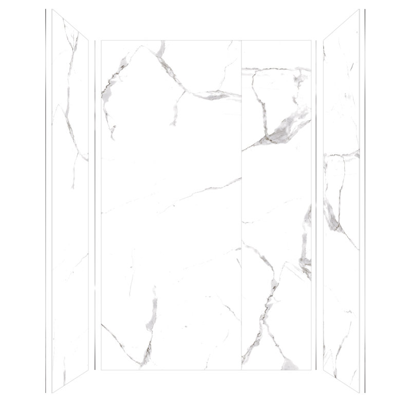 Transolid Titan Shower Wall Kit, White Caruso Glossy, 96" H x 36" W x 60" D