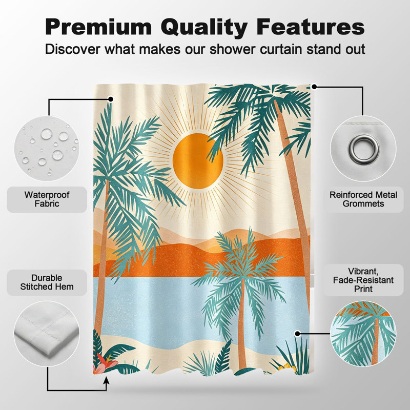 Shower Curtains with Hooks Included