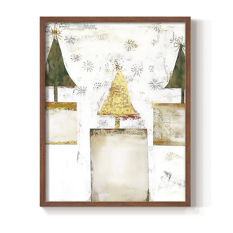 «Christmas Holiday Art» DCCDVVII, reproduction d'art encadrée - bois massif, H 30 po x l 24 po, Noyer