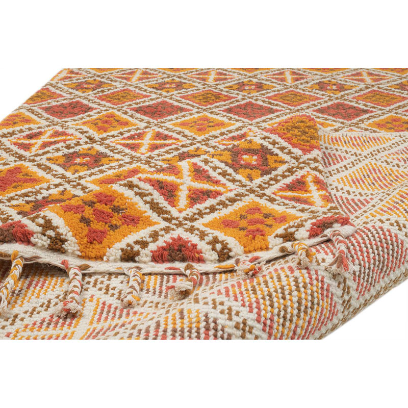 Mick Geometric Wool Hand Woven Area Rug, Rectangle 250 x 350 cm