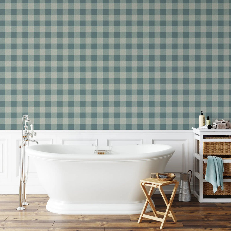 Washed Gingham, Juniper, Premium Paper
