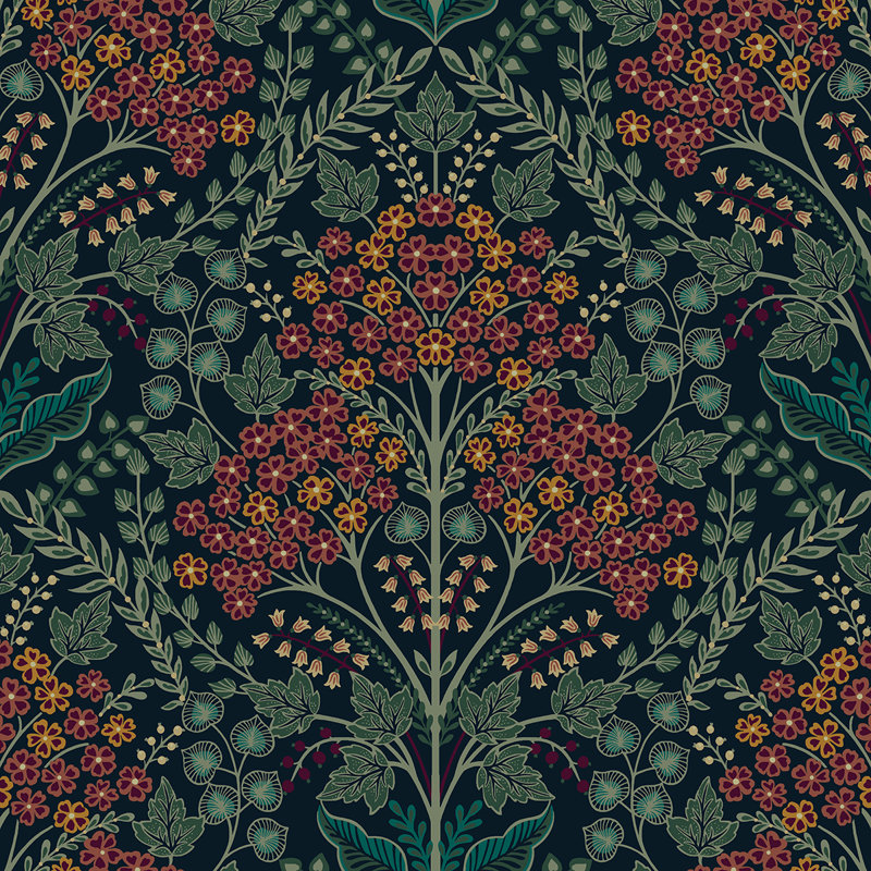 Rouleau de fleurs Auretta, Rouge / Vert / Noir