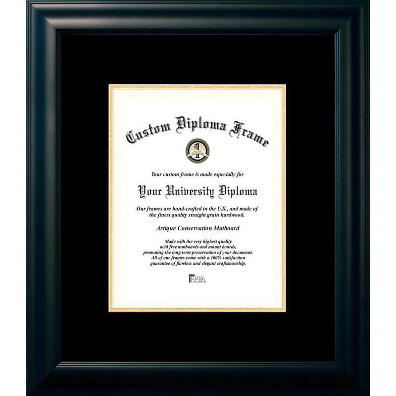 Cadre photo satin tapis, 11 po x 8,5 po, Noir / or