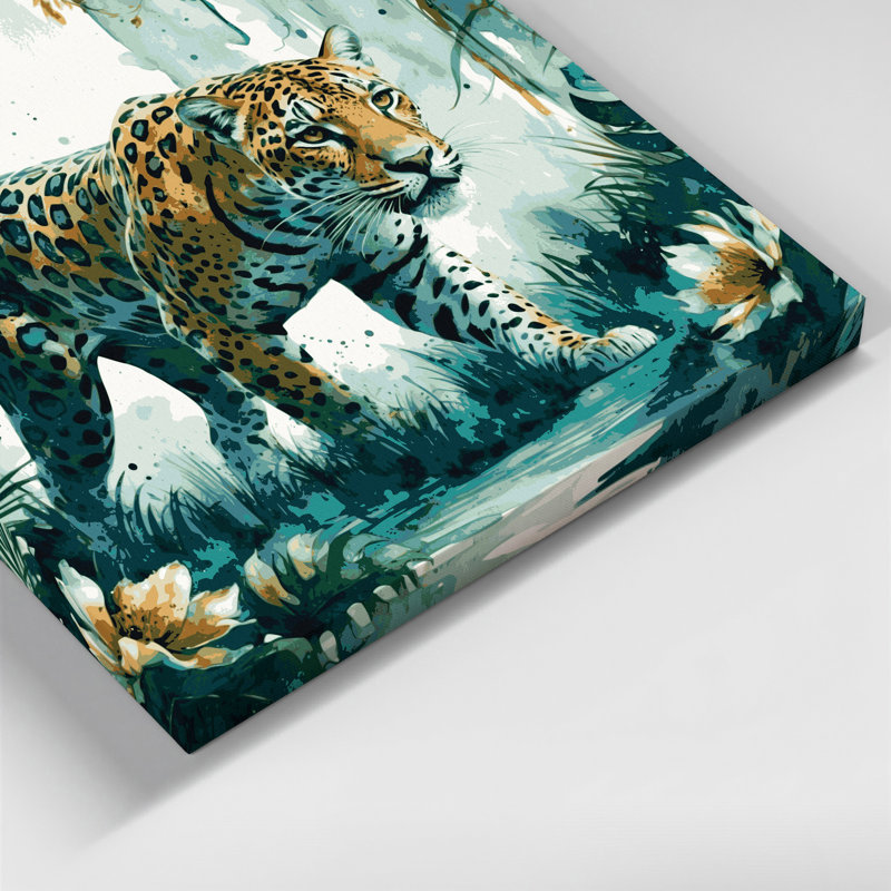 «Big Cats Pantanal Jaguar», art mural sur toile bleue, H 20 po x l 24 po