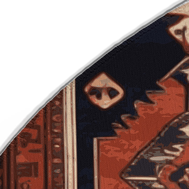 Tapis d'intérieur et d'extérieur brun Persian, Rond 5 pi