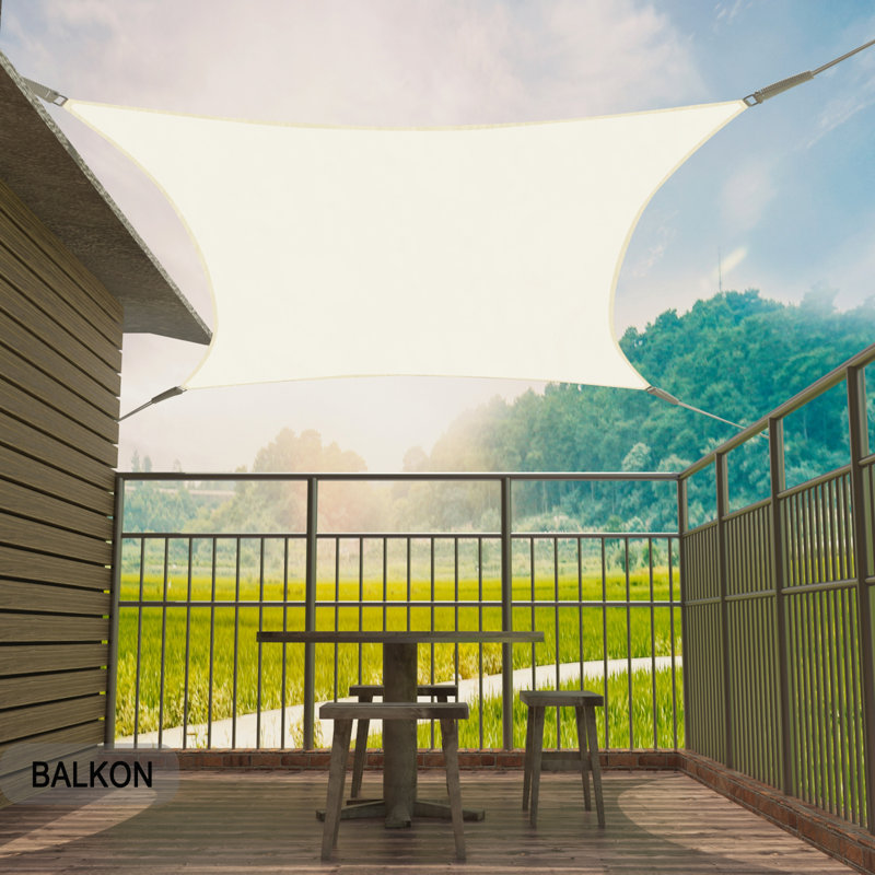 Duson 3m x 5m Rectangular Shade Sail, Cream, 2m W x 4m L