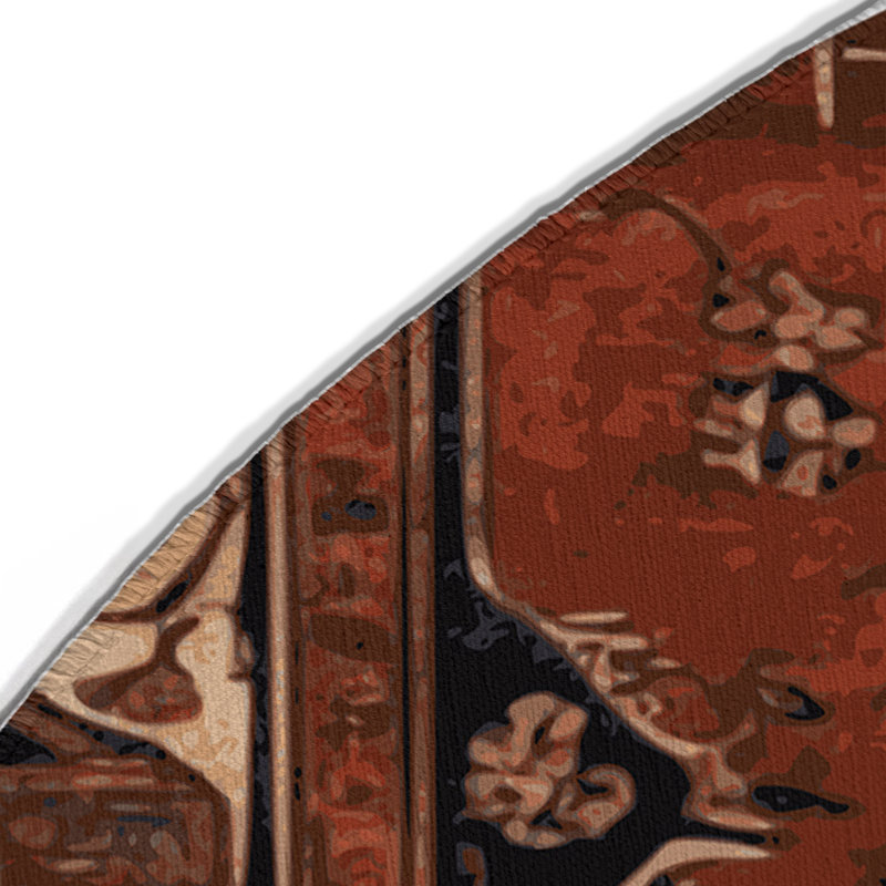 Tapis d'intérieur et d'extérieur brun Persian, Rond 5 pi
