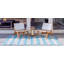 Tapis rayé bleu / gris intérieur / extérieur Hong-1049472948