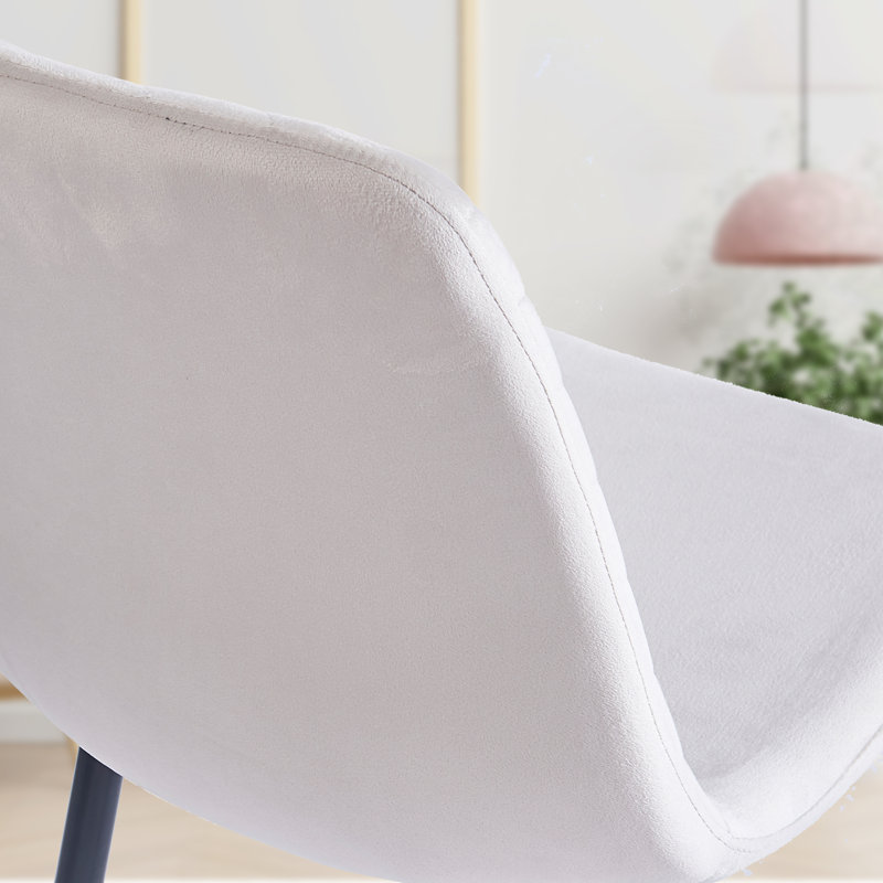 Chaise d'appoint en velours Kyomie, Crème, crème