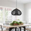 Luminaire suspendu en rotin noir tissé à la main pour le salon de l'îlot de cuisine
