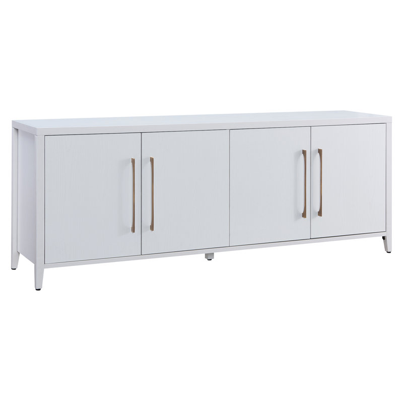 Jasper Rectangular TV Stand For TV''s Up To 75" In White, White