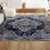 Sarok Boho Medallion Machine-Washable Navy/Light Gray Rug