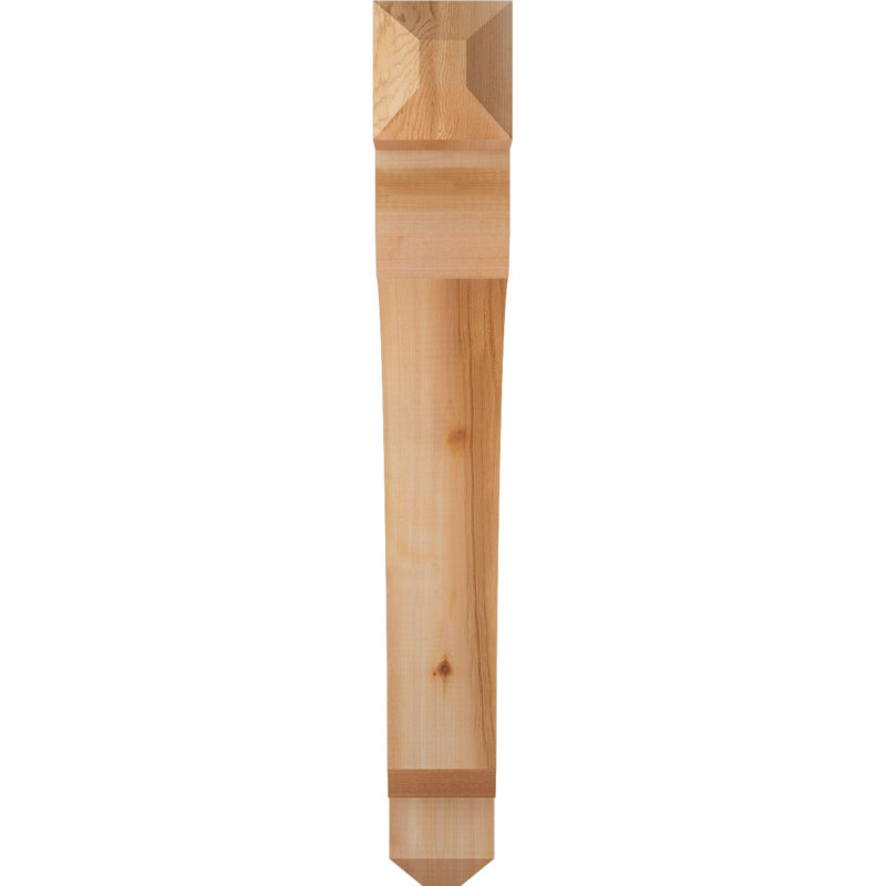 H Support en bois / corbeau, Western Red Cedar (Smooth), H 30 po x l 3,5 po x P 30 po