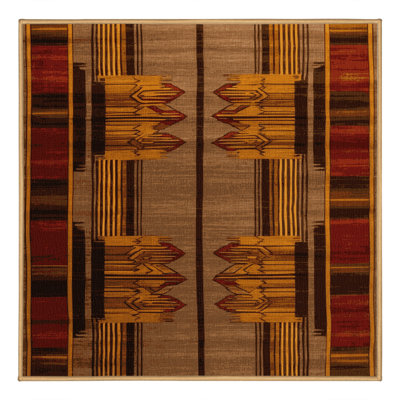 Machine Washable Art Deco Brown Area Rug