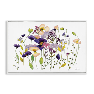 Purple Poppy Sprigs Art by Shirley Novak bg-030