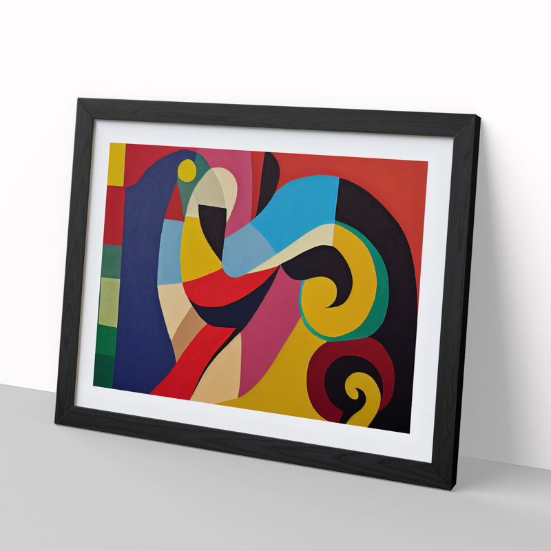 Intriguing Modern Abstract - Framed Print, Black, 46cm H x 64cm W x 2cm D