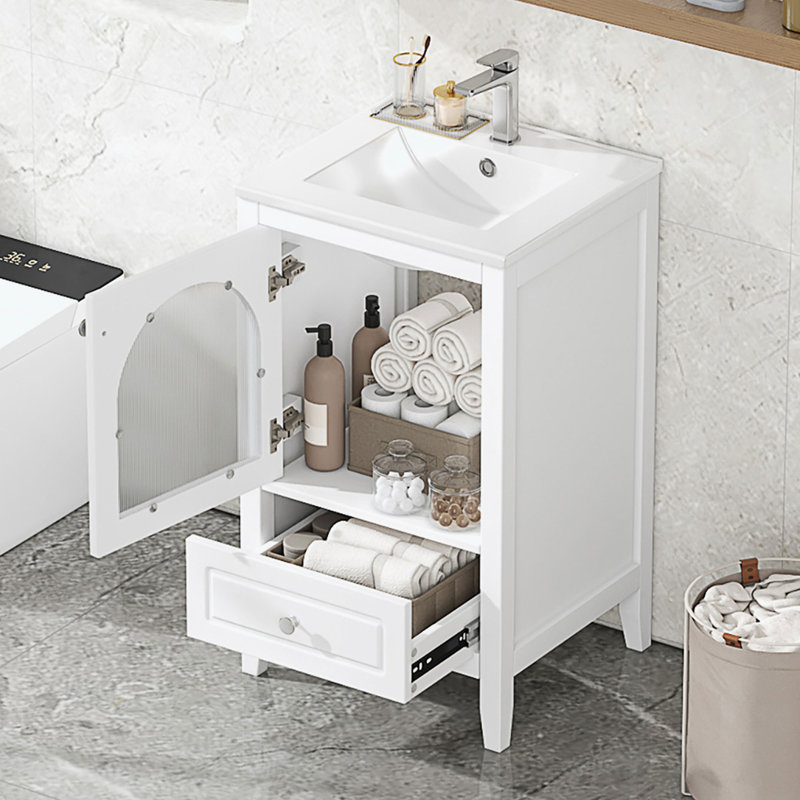 20" Bathroom Vanity with Sink, White