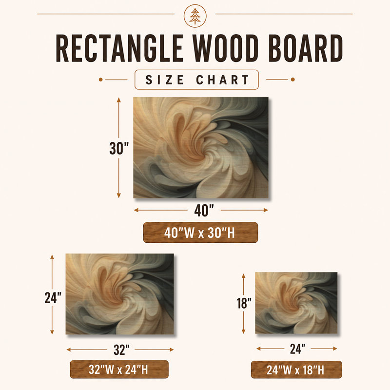 Tourbillons abstraits superposés I - Décoration murale en bois en spirale, H 30 po x l 40 po