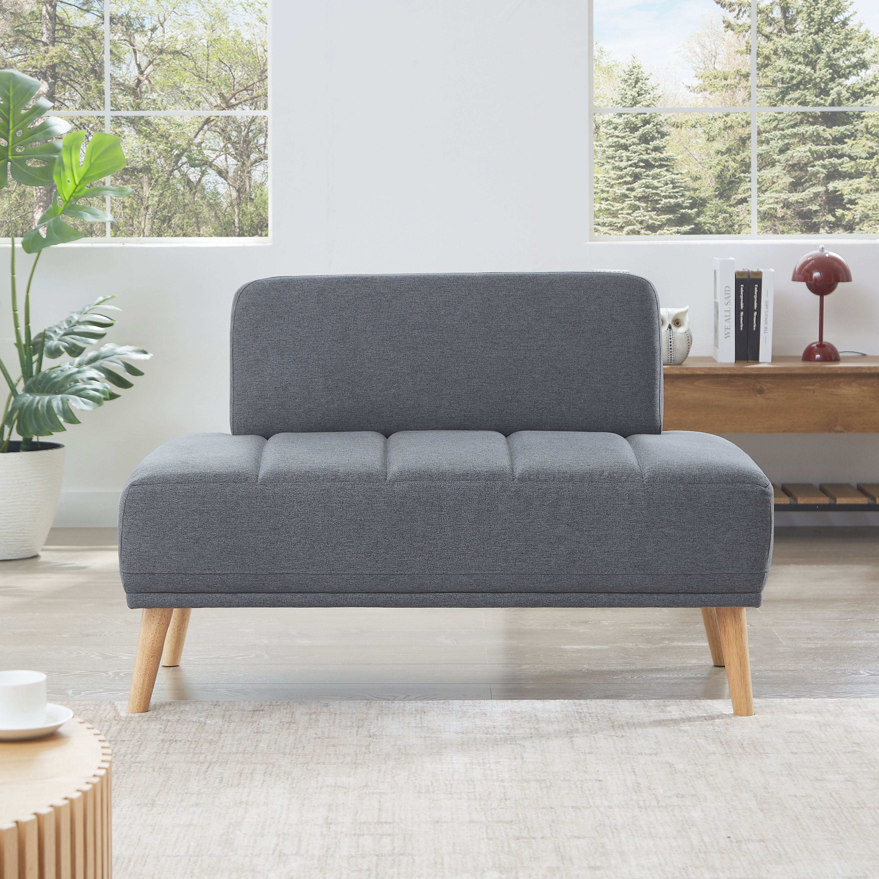 George Oliver Stool Footrest Window Bench with Gold Wood Legs - Wayfair ...