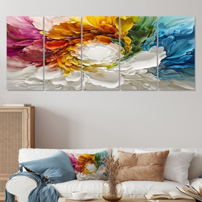 Pink Vortex Of Life Accented With Blue III - Abstract Spirals Wall Art Set