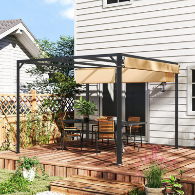 2.27m x 3m x 3m Aluminum Pergola