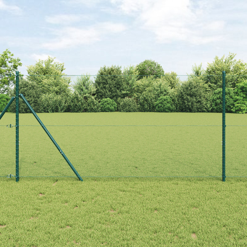 Hexagon Fence Steel, Green, 140cm H x 1000cm W