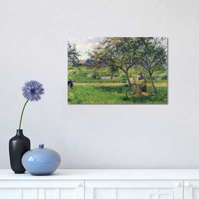 The Wheelbarrow, Orchard, C.1881 by Camille Pissarro - 1 Piece Wrapped Canvas Painting