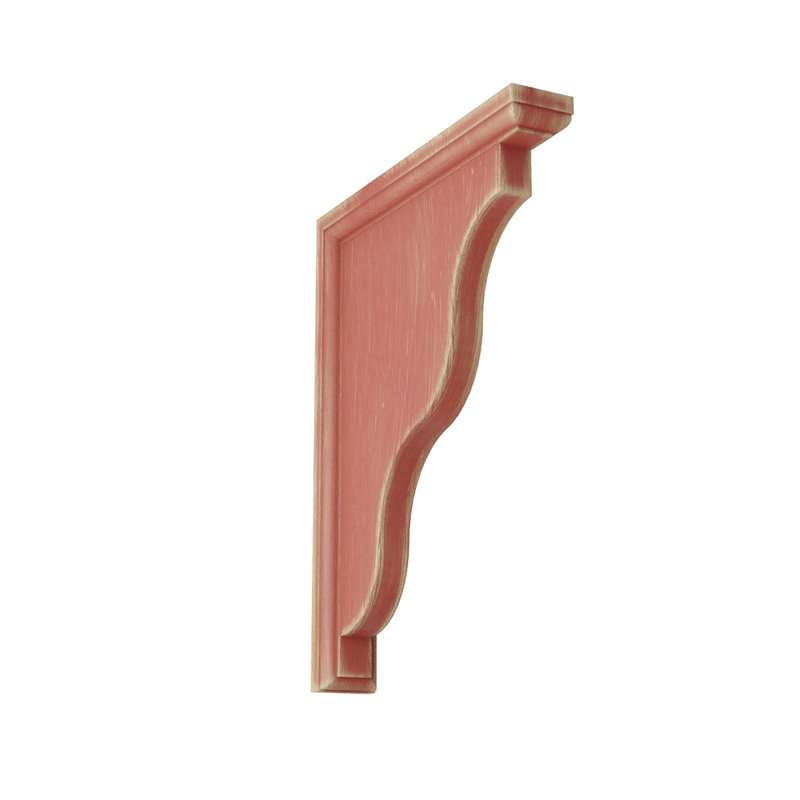 Salvage Red Distressed Wood Vintage Corbel Bracket