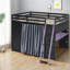 Lits multifonctionnels avec rangement, mezzanine en bois double, chambre à coucher de maison moderne