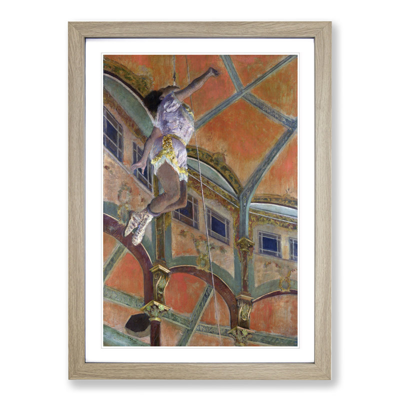 Circus Performer Miss La La by Edgar Degas - Picture Frame Painting, Oak Framed, 36cm H x 27cm W x 2cm D