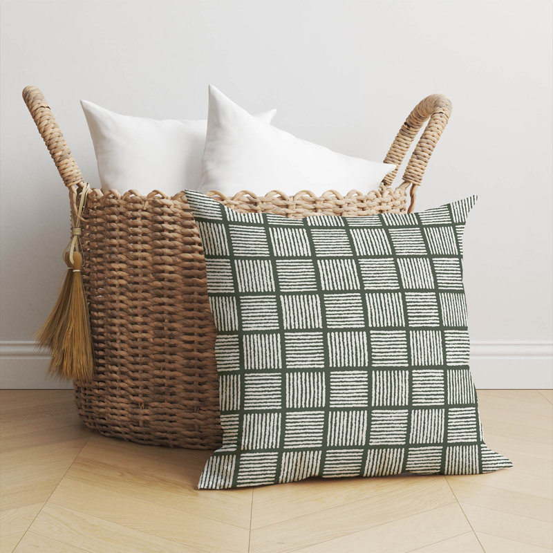 Coussin Tally Blocks, Chimichurri / vert, H 16 po x l 16 po
