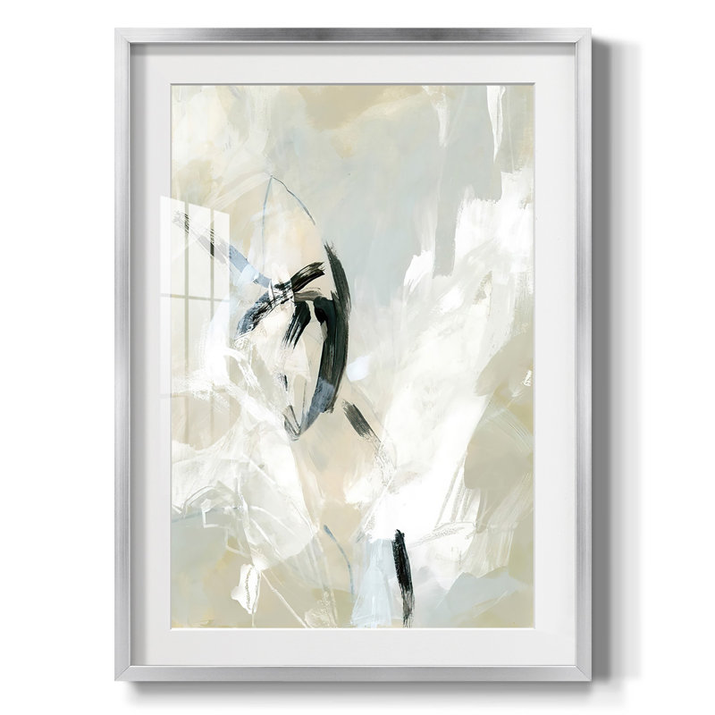 Scribble Veil II - impression encadrée, Argent argent, H 28,5 po x l 20,5 po