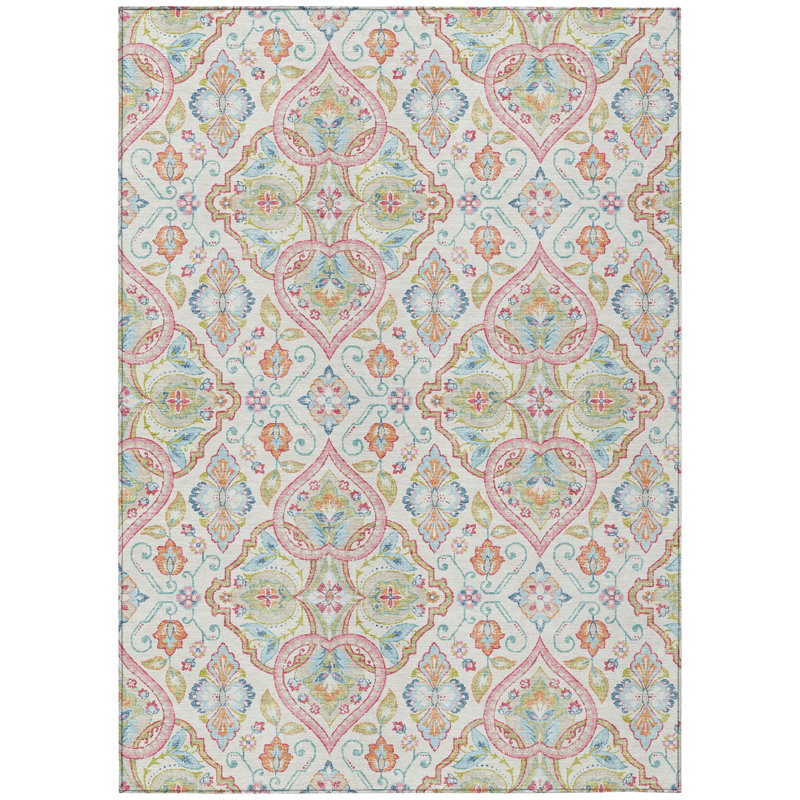 Tapis bohème intérieur / extérieur lavable à la machine Husby ACN2207, Rectangle 9 pi x 12 pi