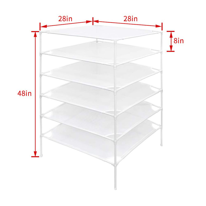Sweater Drying Rack 6-Layer Stackable Mesh Drying Rack White
