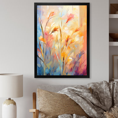 Jaune et rose Meadows Breeze II - prairie, art mural