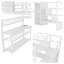 Lit mezzanine double avec rangement pour escalier, garde-robe intégré et lumières DEL AVELOR - Comprend un bureau d'étude et une station de recharge-2134207953