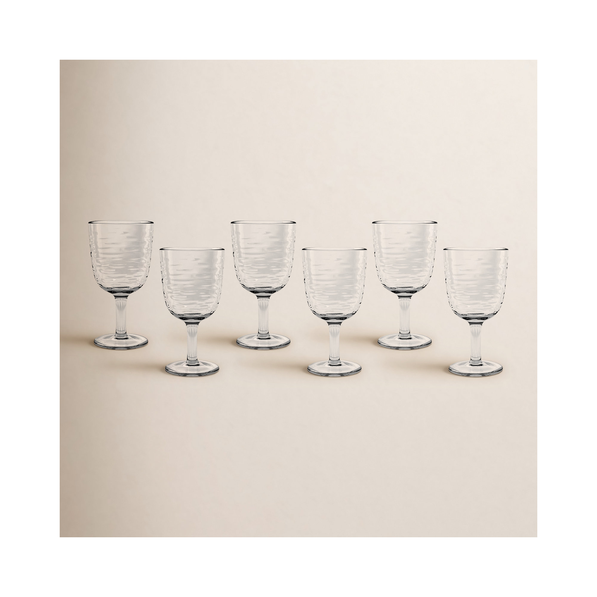 Celise 6 Piece 6.9 oz. Acrylic Goblet Set, Clear