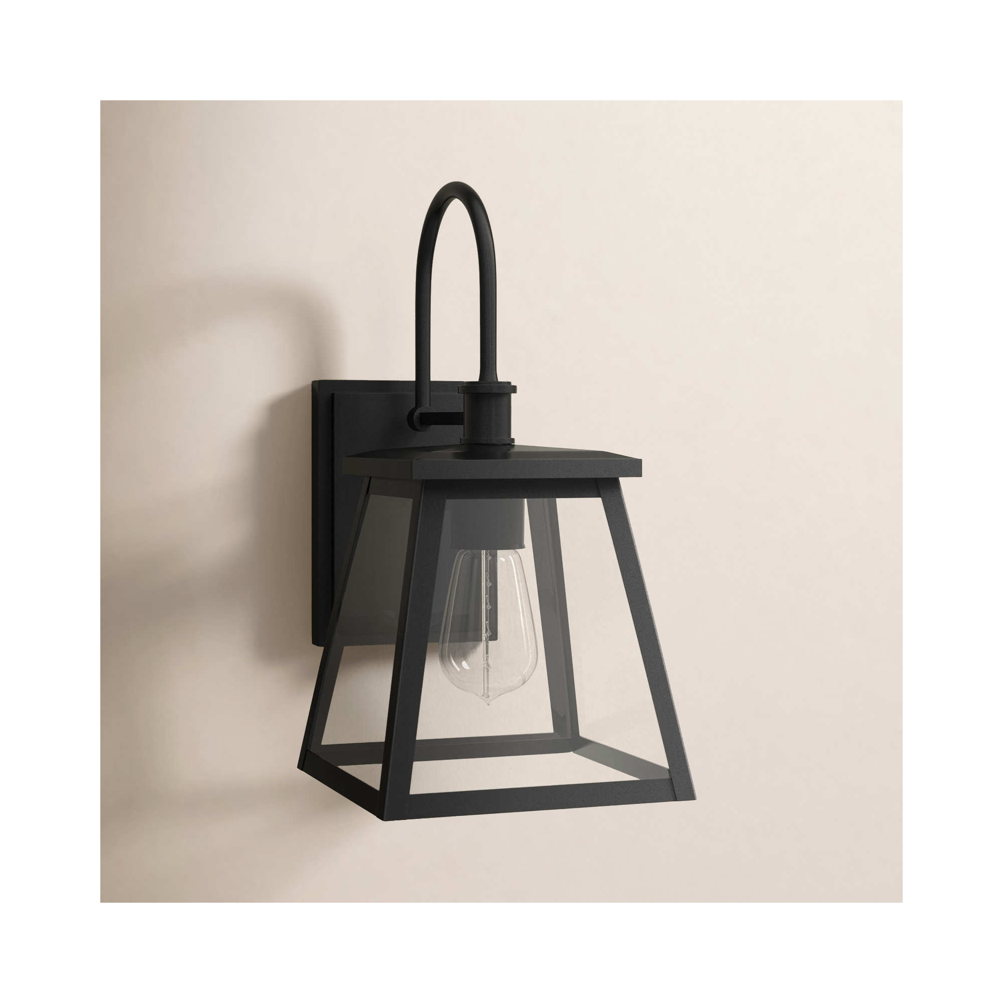 Wrentham Single Light Bell Outdoor Wall Light, 14.5" H  x 7.5" W  x 9.75" D, Black
