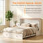 Armoire pour lit double pleine grandeur avec matelas pliable et station de charge, blanc-821341920