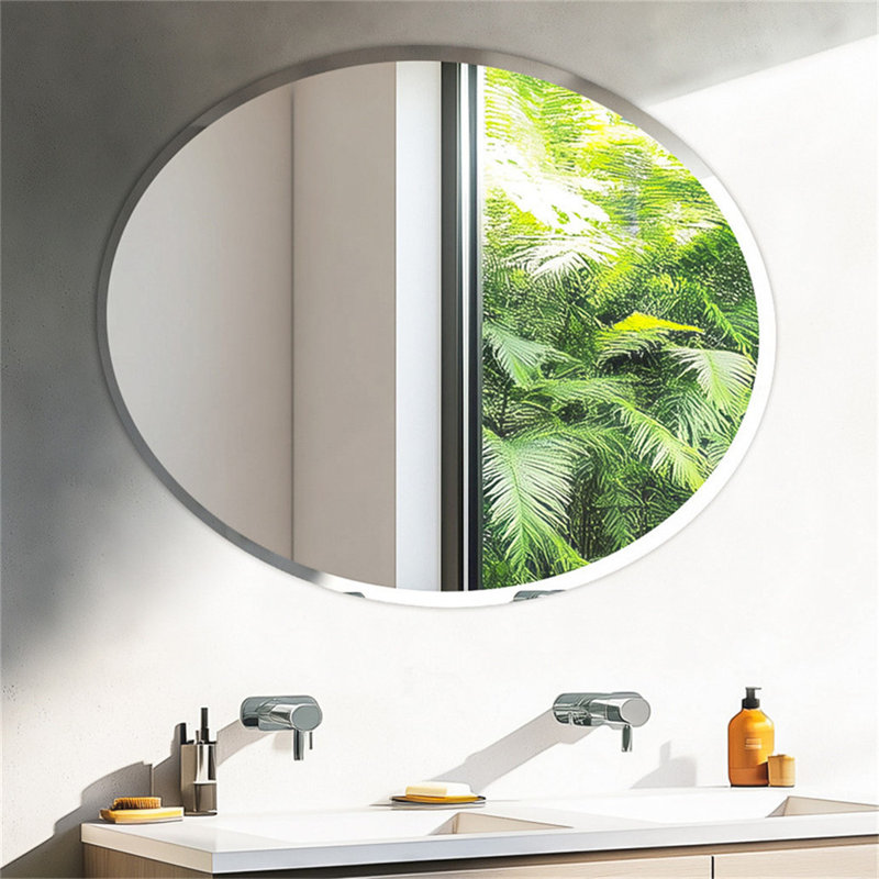 Oval Flat Rithi Wall Mirror, 80cm x 60cm