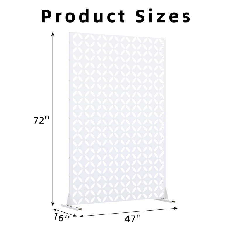 72"x 47" Outdoor Rectangular Metal Privacy Screen
