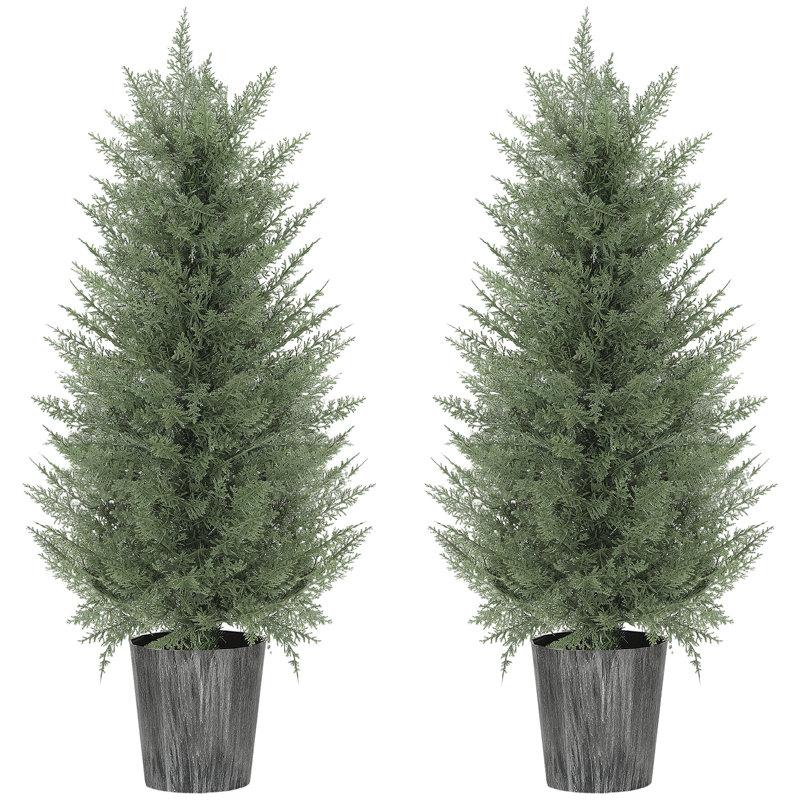 Faux Cypress Tree in Pot, 90cm H x 15cm W x 15cm D