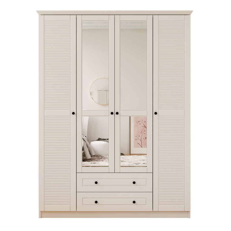 Kaylah 4 Door Manufactured Wood Wardrobe