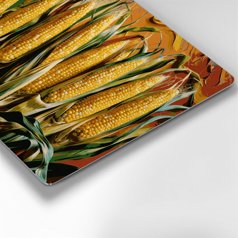 Légumes, maïs doux, jaune brun, art mural en métal, H 11 po x l 14 po