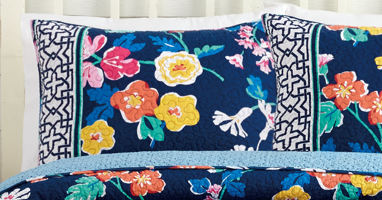 Vera Bradley Maybe Navy Floral Pillow Sham & Reviews Wayfair
