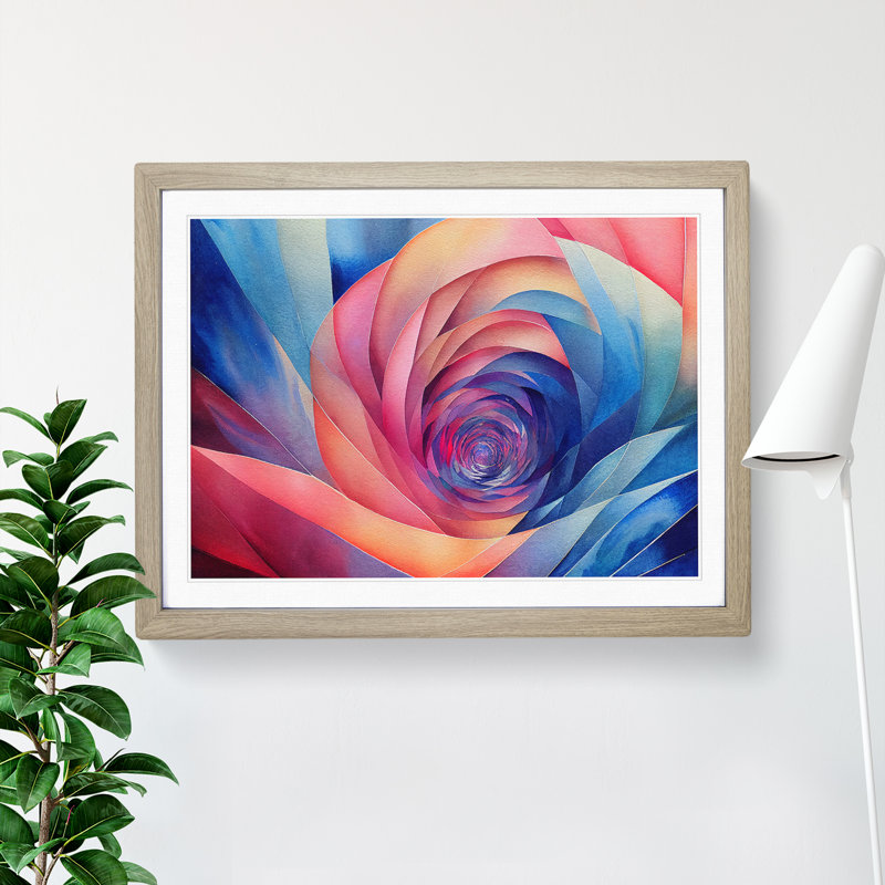 Fractal - Single Picture Frame Print, 46cm H x 64cm W x 2cm D, Oak