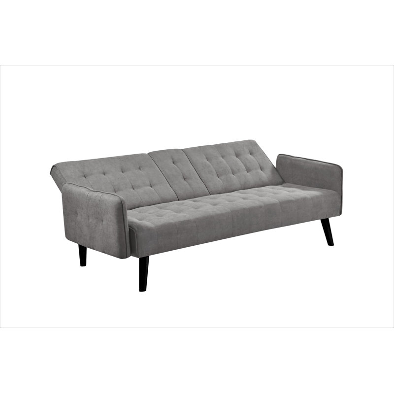 Pinzon Twin 72'' Upholstered Convertible Sofa, Gray Linen Blend