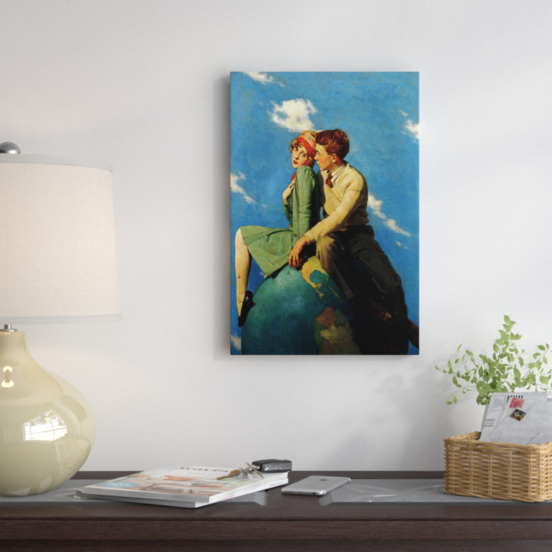 " On Top Of The World " by Norman Rockwell, 26" H x 18" W x 1.5" D