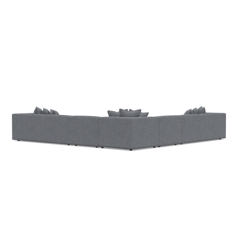 Bernhardt Bliss 5-Piece Fabric Sectional, 28" H x 160.5" W x 160.5" D, Dark Gray Polyester Blend